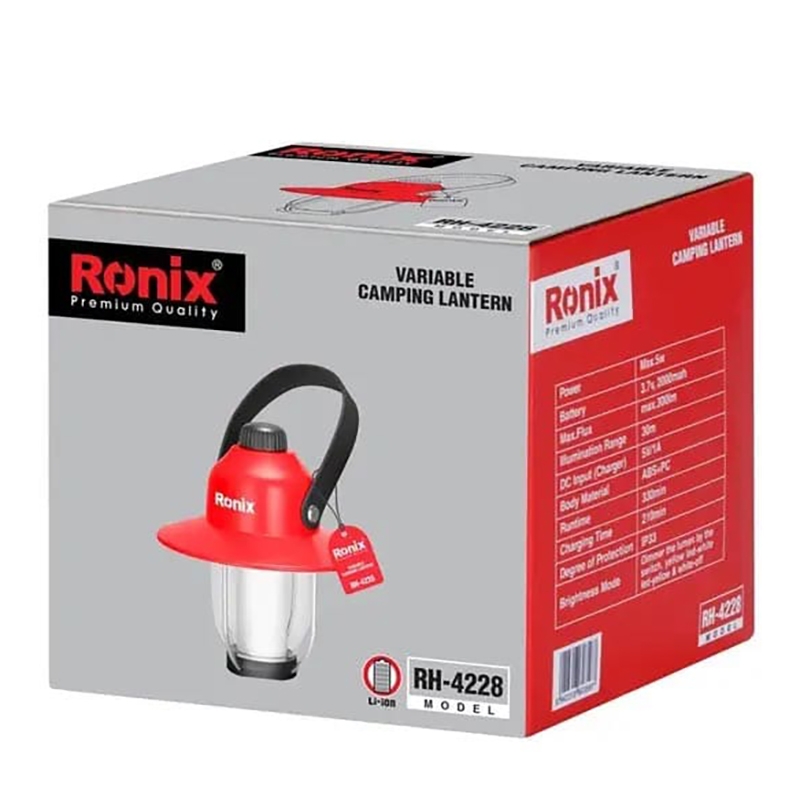 چراغ فانوسی شارژی کمپی ولوم دار  NEW رونیکس مدل Ronix RH-4228