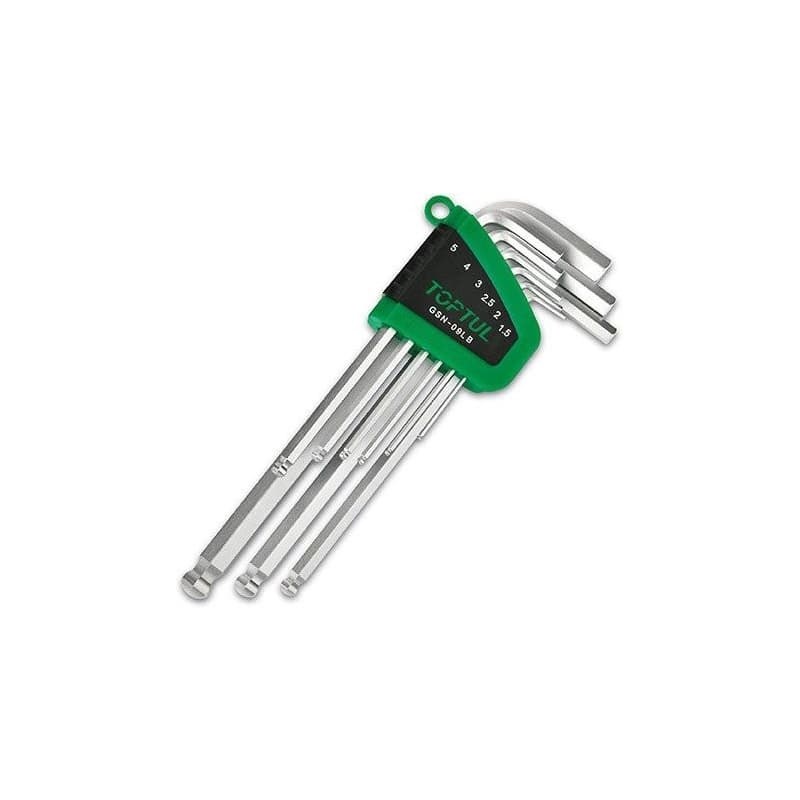 مجموعه آچار آلن 9 عددی بلند کروم وانادیوم تاپ تول GSN-09LB
