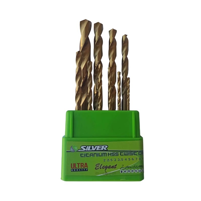 تصویر  مجموعه ۱۰ عددی مته آهن تیتانیوم سیلور مدل SILVER GT-BT10